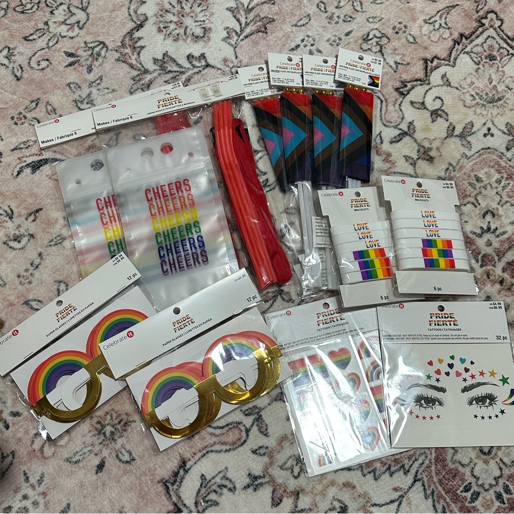 Michaels Pride Party Supplies Set - Rainbow and Gold